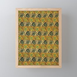 William Morris Victorian textile ferns and calla lilies pattern 19th century fabric floral design Framed Mini Art Print