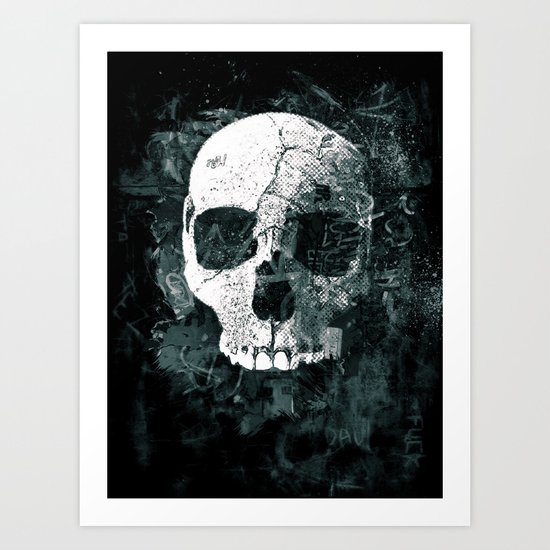Skull Grunge Art Print