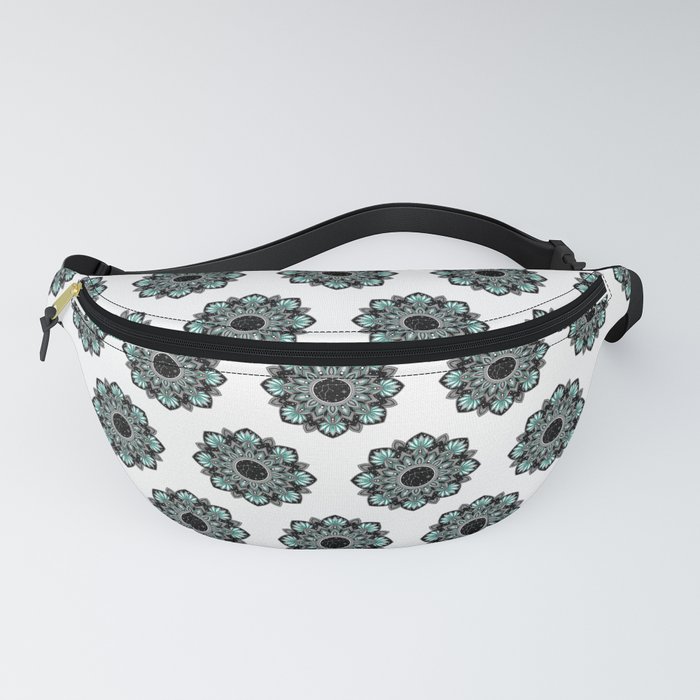 Aquarius zodiac art - Green mandala drawing Fanny Pack