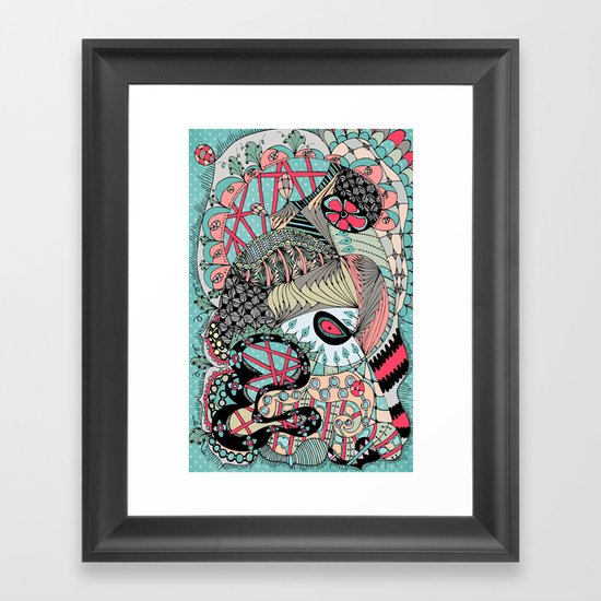 The eye looking flower Framed Art Print