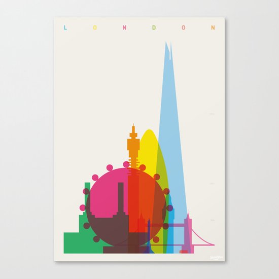 Shapes of London. Accurate to scale Canvas Print