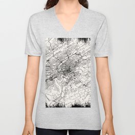 USA, Knoxville - black and white city map V Neck T Shirt