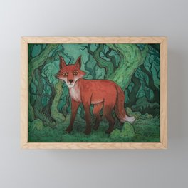 Woodland Fox Framed Mini Art Print