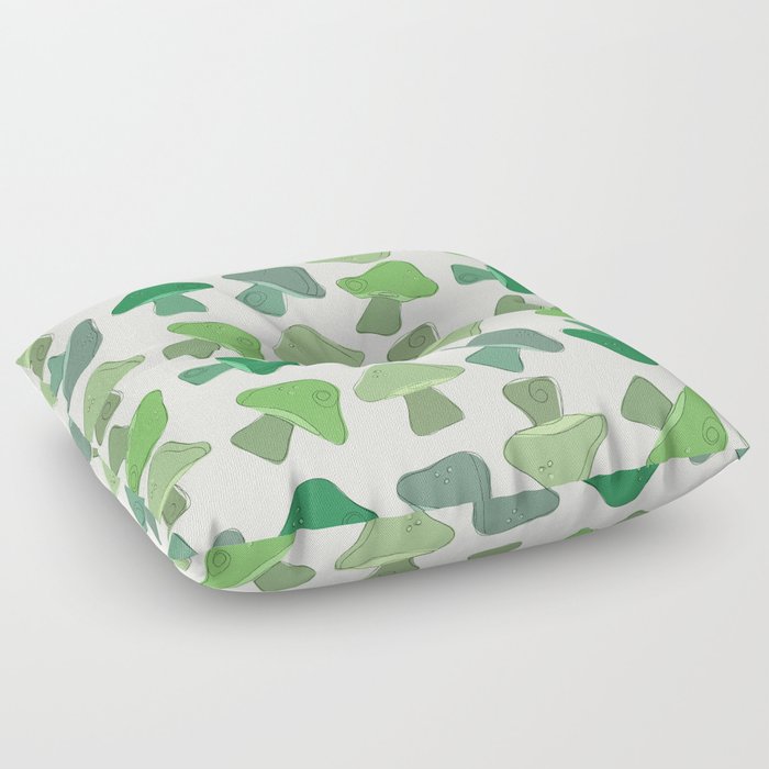 Mushroom Pattern In Green |  Floor Pillow
