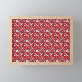 Nordic Christmas Birds - Red Framed Mini Art Print