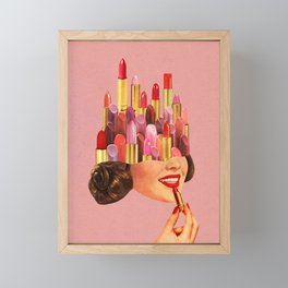 Lipstick (Pink) Framed Mini Art Print
