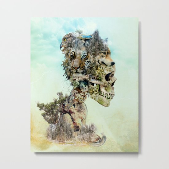 Nature Skull Metal Print