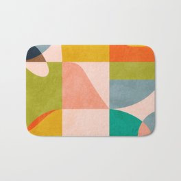 mid century abstract shapes spring I Bath Mat | Curated, Mid, Geometry, Graphicdesign, Interior, Pattern, Digital, Geometric, Modern, Watercolor 