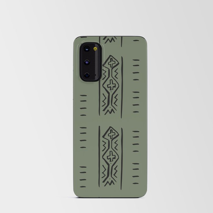Mud Cloth Mercy Olive Green and Black Pattern Android Card Case