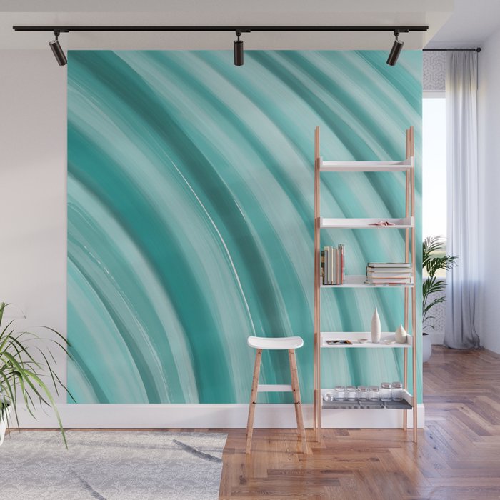Clean Sweep Blue Abstract Wall Mural