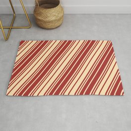 [ Thumbnail: Brown and Beige Colored Lines/Stripes Pattern Rug ]