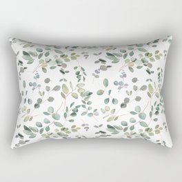 Hand Painted Watercolor Leaves Pattern Rectangular Pillow