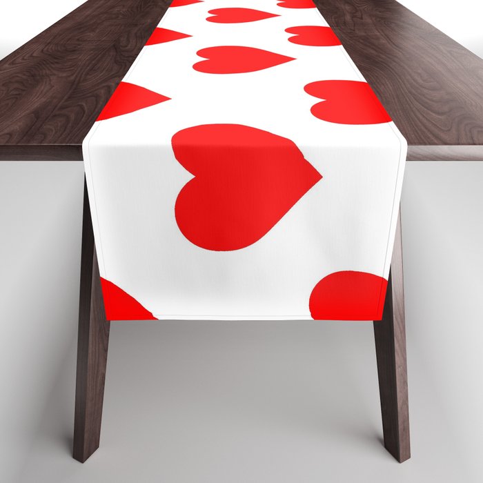 Hearts (Red & White Pattern) Table Runner