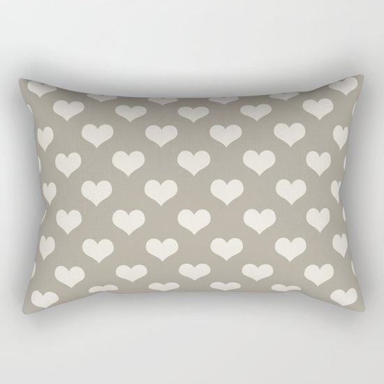 Heart Alabaster Blue Gray Rectangular Pillow