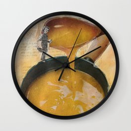 Hop Skip Pudding Wall Clock | Gesso, Rope, Watercolor, Analog, Papercollage, Watercolour, Collage, Jumprope, Jump, Cooking 