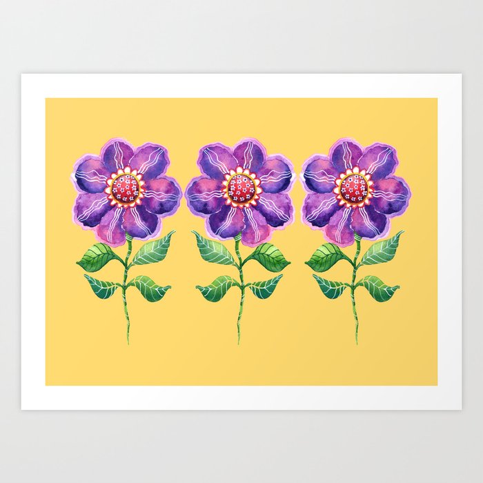 A Study in Violet and Yellow Art Print
