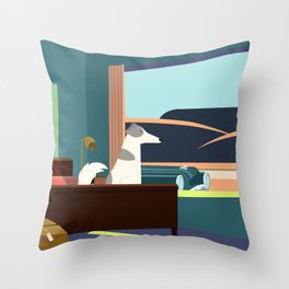 BEST FRIEND AT WESTERN MOTEL - Homage to E. Hopper Throw Pillow