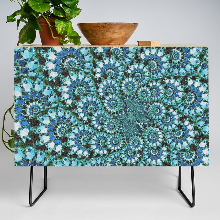 Colorful Blue Abstract Vector Art Credenza