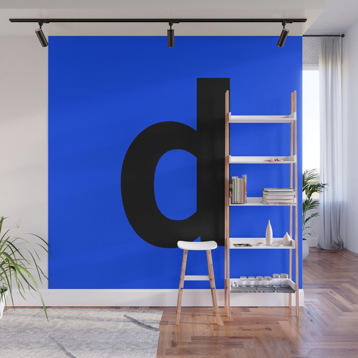 letter D (Black & Blue) Wall Mural