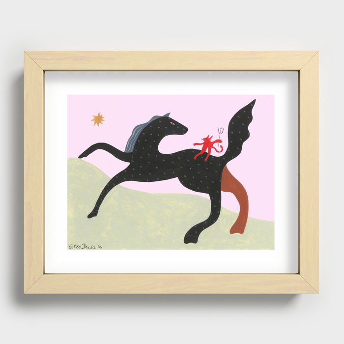 Small Pox Horse and Devil Recessed Framed Print