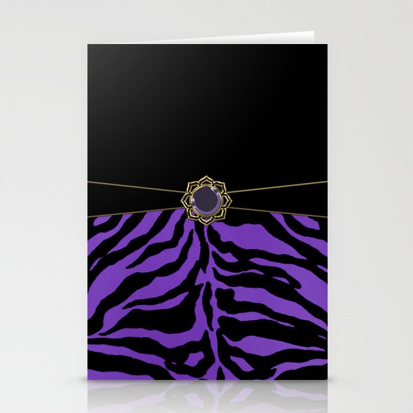 Purple Zebra Background Stationery Cards