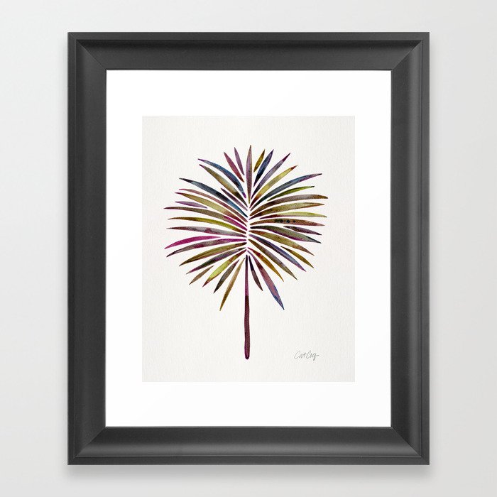 Tropical Fan Palm – Vintage Palette Framed Art Print