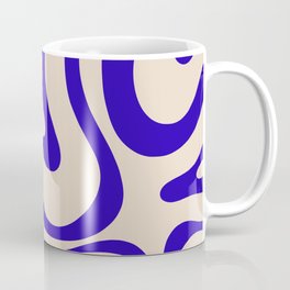Modern Liquid Swirl Abstract Pattern Square in Cobalt Blue Coffee Mug