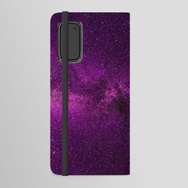 Elegant Stylish Violet Lilac Glitter Nebula Galaxy Android Wallet Case