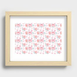 Detailed Floral pattern red flowers Recessed Framed Print