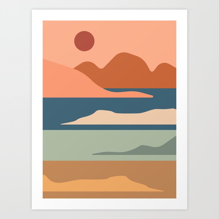 Colorful Abstract Landscape Illustration No.3 Art Print