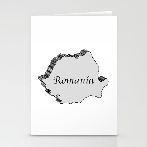 Romania 3D Map Stationery Cards