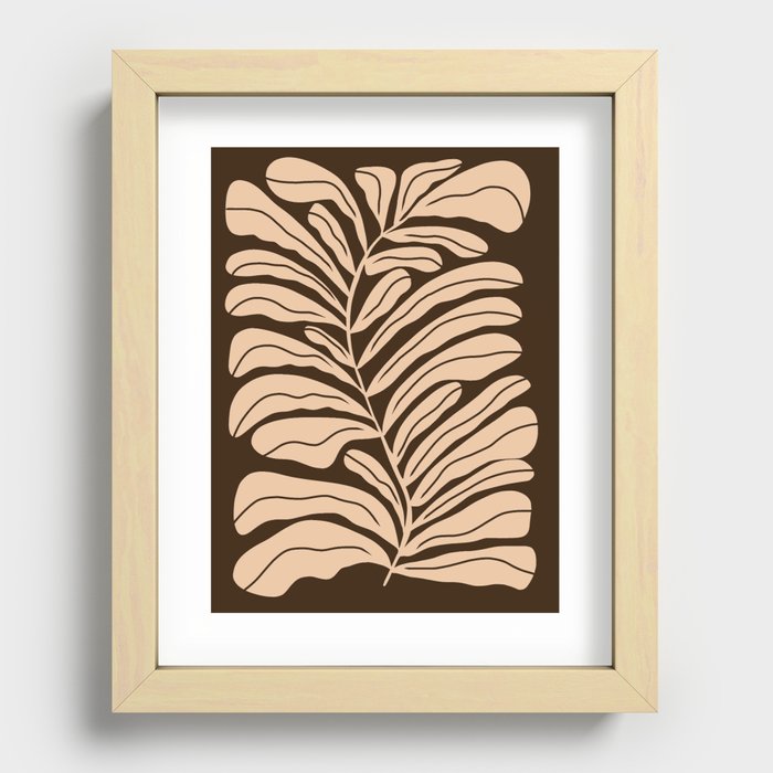 Cocoa Fern Recessed Framed Print