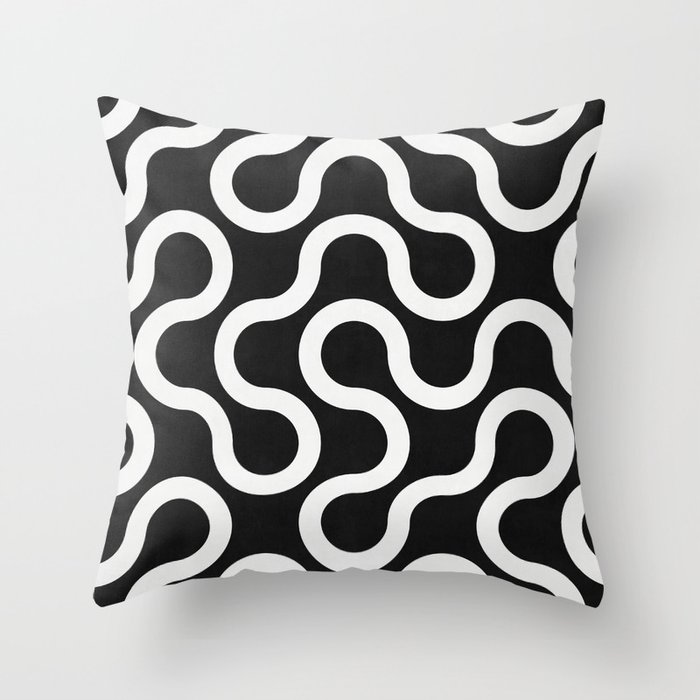 My Favorite Geometric Patterns No.36 - Black Throw Pillow