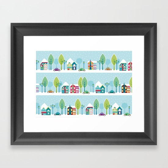 Ski house Framed Art Print