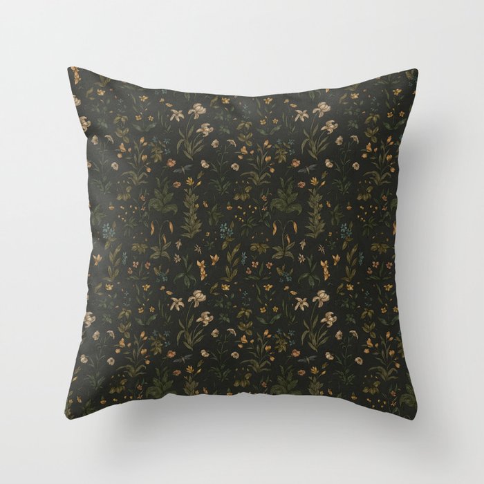 Old World Florals Throw Pillow