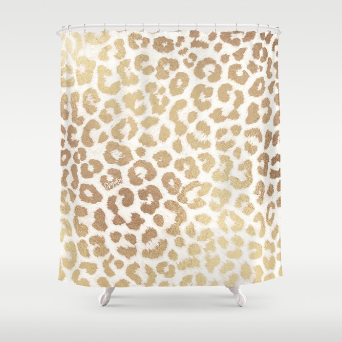 ReaL LeOpard - Greek Ancient Gold Shower Curtain