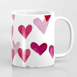 Valentine's Day Watercolor Hearts - pink Mug
