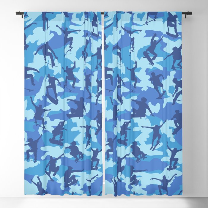 Skater Camo OCEAN Blackout Curtain