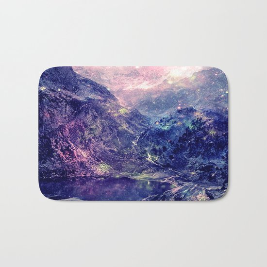 Galaxy Mountains : Deep Pastels Bath Mat