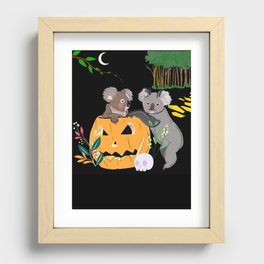 Aesthetic Koalas in pumpkin Recessed Framed Print