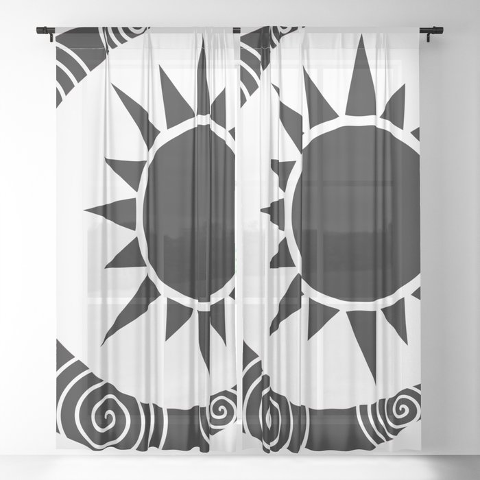 moon and sun Sheer Curtain