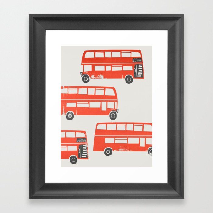London Double Decker Red Bus Framed Art Print