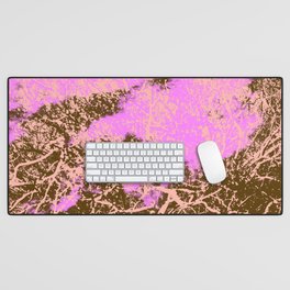 Erina - Abstract Colorful Pink Brown Batik Camouflage Tie-Dye Style Pattern Desk Mat
