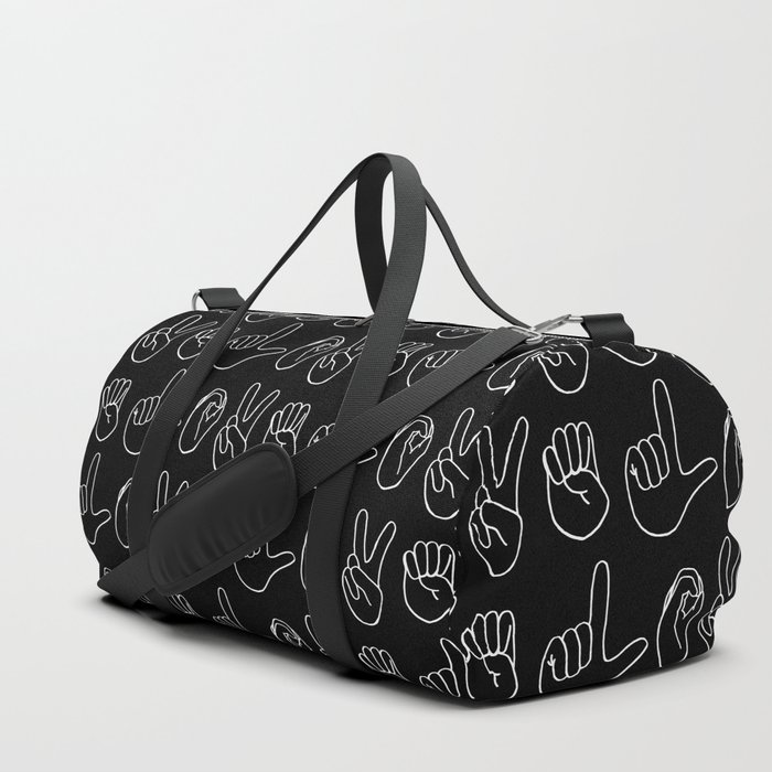 Love Signs (black & white) Duffle Bag