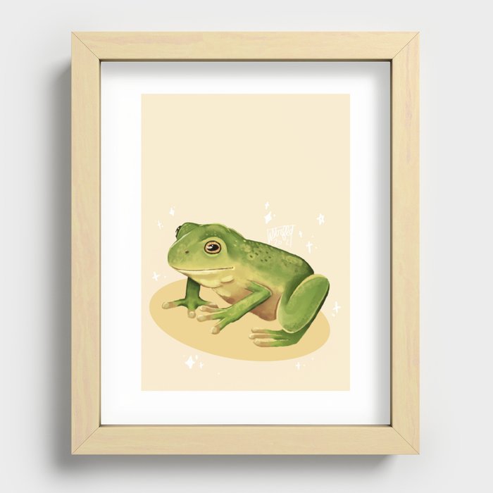 Yellow Frog Friend Recessed Framed Print