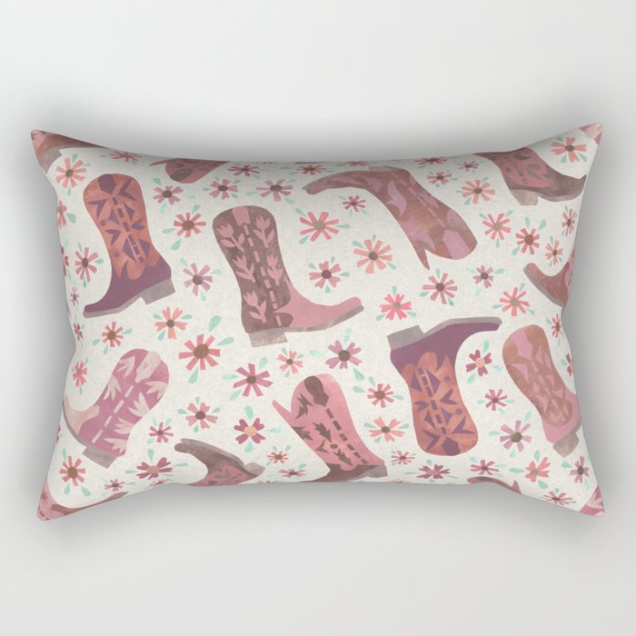 Cowgirl Boots and Flowers Western Cowboy Rectangular Pillow