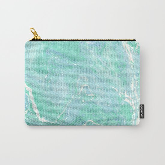 Marble texture background, white blue green marble pattern Carry-All Pouch