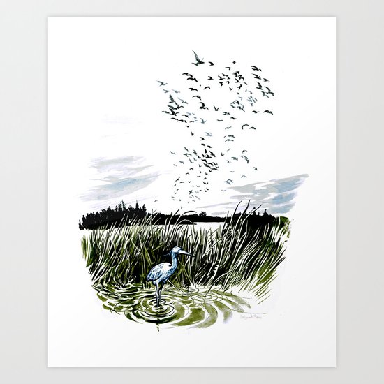 Dream of the Chicago wetlands. Art Print