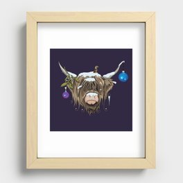 Christmas Highland Cow Recessed Framed Print