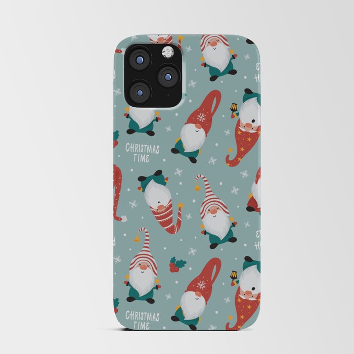 Christmas gnomes pattern iPhone Card Case
